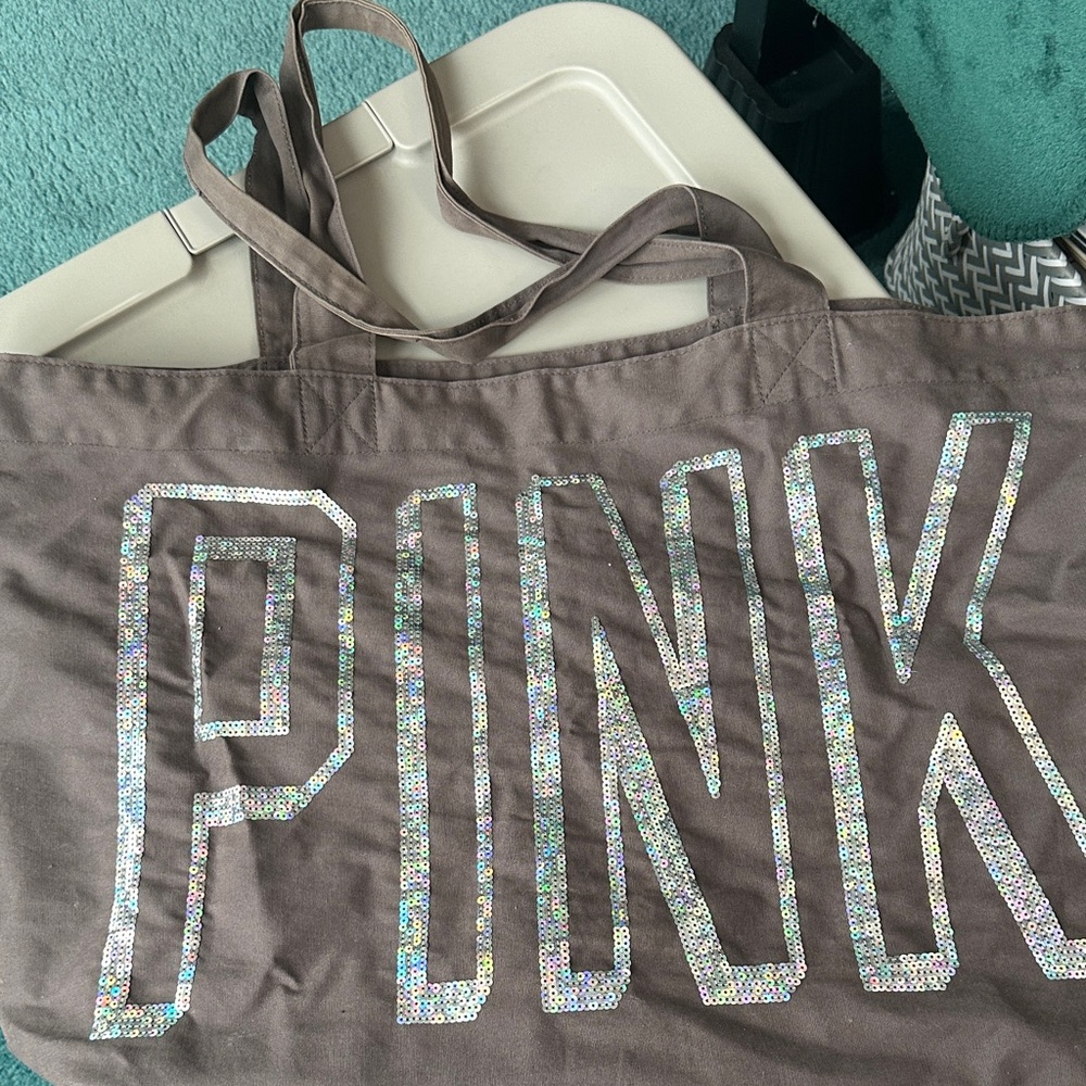 PINK Victoria's Secret Shimmering Brown Tote